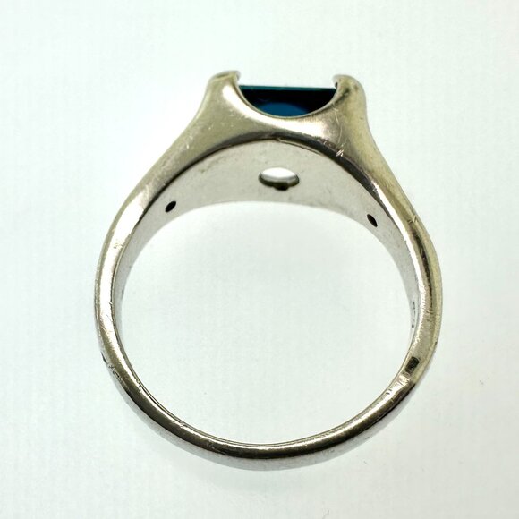 925 Sterling Silver Blue Topaz Ring with Crystal Accents - Size 6.75 - Picture 11 of 11